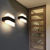 Modern Geometric Acrylic Balcony Wall Light Fixture In Textured Black - Led Sconce Lighting / I