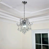 Modern Geometric Crystal Ball Pendant Light - Chrome Finish - 4 Lights Chrome