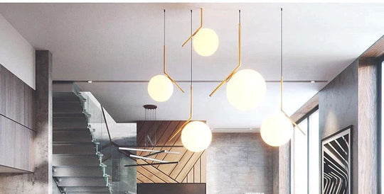 Modern Glass Ball Pendant Lights For Dining Room Indoor Home Kitchen Fixtures Hanging Lamp Bar