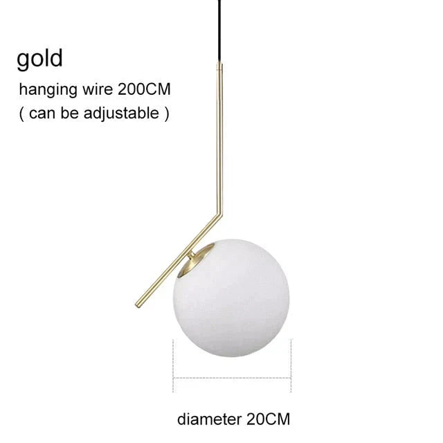 Modern Glass Ball Pendant Lights For Dining Room Indoor Home Kitchen Fixtures Hanging Lamp Bar