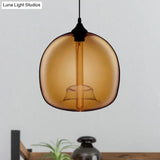 Modern Glass Ball Shade Suspension Light - Red/Brown/Blue Hanging Ceiling