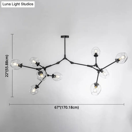Modern Glass Chandelier For Living Room- Branching Suspension Light