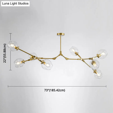 Modern Glass Chandelier For Living Room- Branching Suspension Light