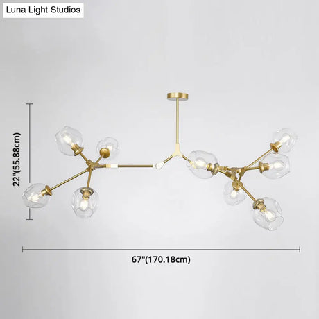 Modern Glass Chandelier For Living Room- Branching Suspension Light