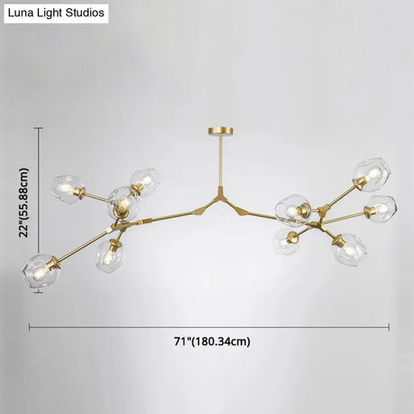 Modern Glass Chandelier For Living Room- Branching Suspension Light