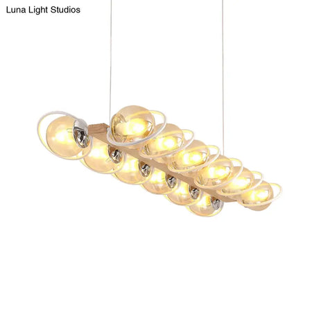 Modern Glass Hanging Light Fixture - Cognac Bubble Shade Island Lighting