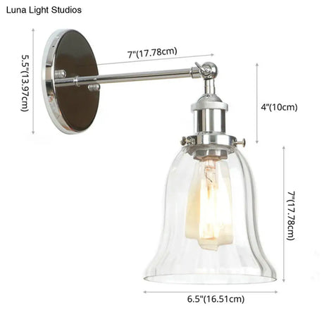 Modern Glass Wall Sconce Light For Indoor Décor - Single Fixture With Transparent Shade