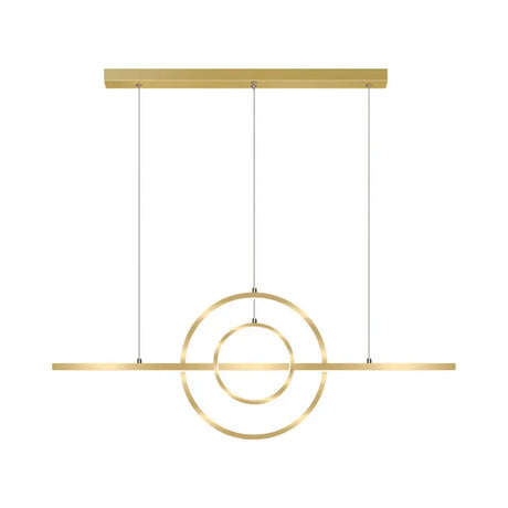 Modern Gold 2-Ring Led Island Pendant Lamp With Warm/White Light - Perfect For Dining Room