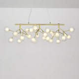 Modern Gold Bubble Chandelier With Branch Design Clear Glass 39/47 Width 27/36-Light Hanging Lamp