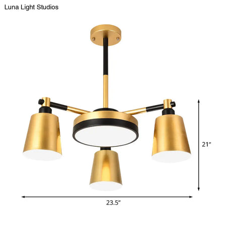 Modern Gold Chandelier - Barrel And Round Design With 3/5/6 Lights Ideal For Living Room Ceiling
