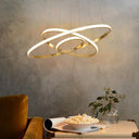 Modern Gold/Chrome Led Chandelier With Acrylic Ring Shade - Warm Light For Living Room 3 / Gold