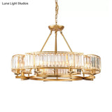 Modern Gold Crystal Prism Chandelier Pendant Light - 6/8/10 Bulb Dining Room Hanging Lamp