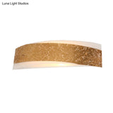Modern Gold Curved Led Wall Lamp With 2 Lights For Living Room - Metal Mount Lighting