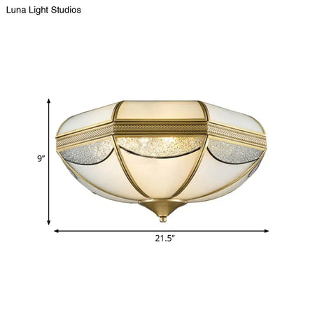 Modern Gold Flush Ceiling Light With Opal Glass And Multiple Sizes Ideal For Bedroom - 2/3/5 Lights