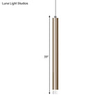 Modern Gold Flute Ceiling Pendant Light For Bar Counter - Led Warm/White 12’/19.5’/23.5’ Height
