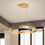 Modern Gold Led Dining Room Chandelier With Acrylic Shade - 1/2/3 Lights White/Warm Light 1 / Warm