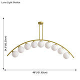 Modern Gold Metal Pendant Lighting With Glass Spherical Shade - Ideal For Dining Table Or Island