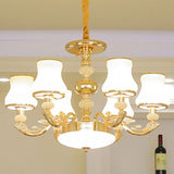 Modern Gold Opaline Glass Chandelier Light Fixture For Living Room 6 /