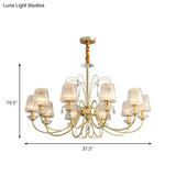Modern Gold Ribbed Glass Cone Chandelier With 6/8/10 Lights - Elegant Hanging Ceiling Light For