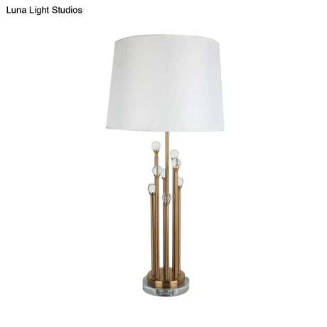 Modern Gold Tapered Drum Table Lamp For Bedroom - 1 Head Task Light