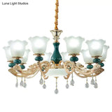 Modern Green Frosted Glass Pendant Light Kit For Living Room Ceiling Chandelier