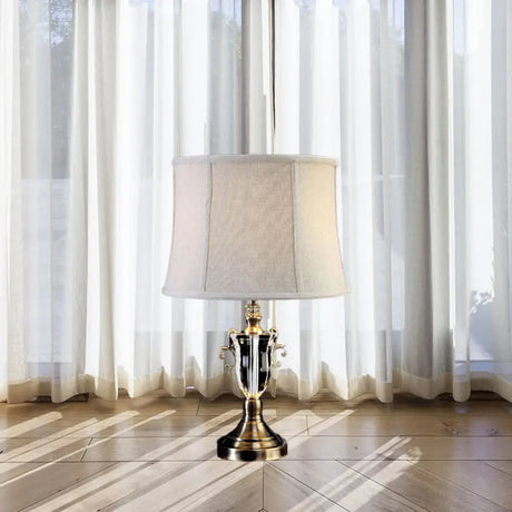 Modern Grey Nightstand Lamp With Oval Shade - 1 Head Bedside Task Lighting