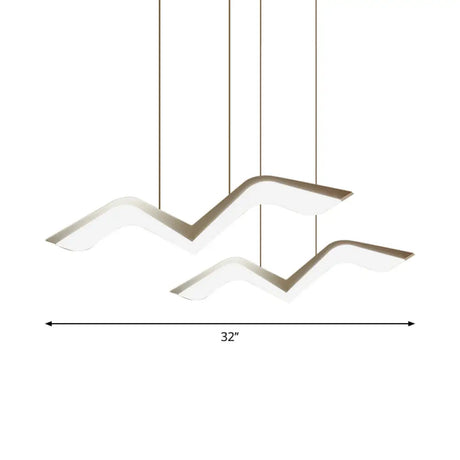 Modern Gull Shaped Hanging Light - Acrylic Led Pendant Warm/White 2/3/5 Heads