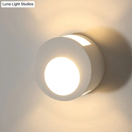 Modern Gypsum Wall Sconce Lamp - 1 Light Led Lighting In White For Living Room