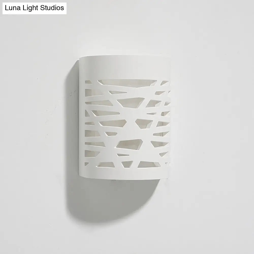 Modern Hollow Out Design 1-Light White Led Wall Sconce