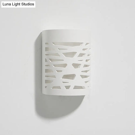 Modern Hollow Out Design 1-Light White Led Wall Sconce