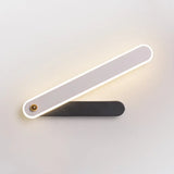 Modern Hour Hand Led Wall Sconce In Black And White Acrylic With White/Warm Lighting