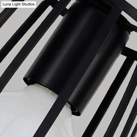 Modern Industrial Geometric Pendant Light In Black