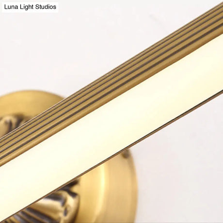 Modern Integrated Led Brass Finish Wall Sconce Light For Bathroom - Vanity Lighting 17/22 Wide