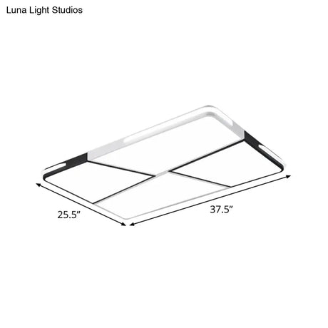 Modern Integrated Led Ceiling Light Fixture With Acrylic Shade - White Flush Mount