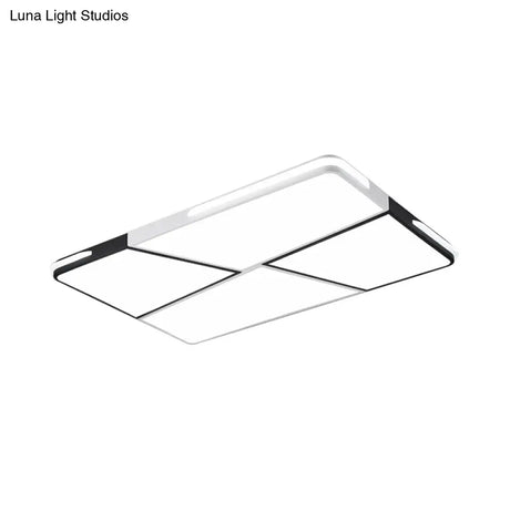 Modern Integrated Led Ceiling Light Fixture With Acrylic Shade - White Flush Mount