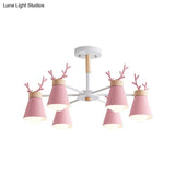 Modern Iron Deer Horn Kids Pendant Chandelier - Stylish Room Lighting Fixture