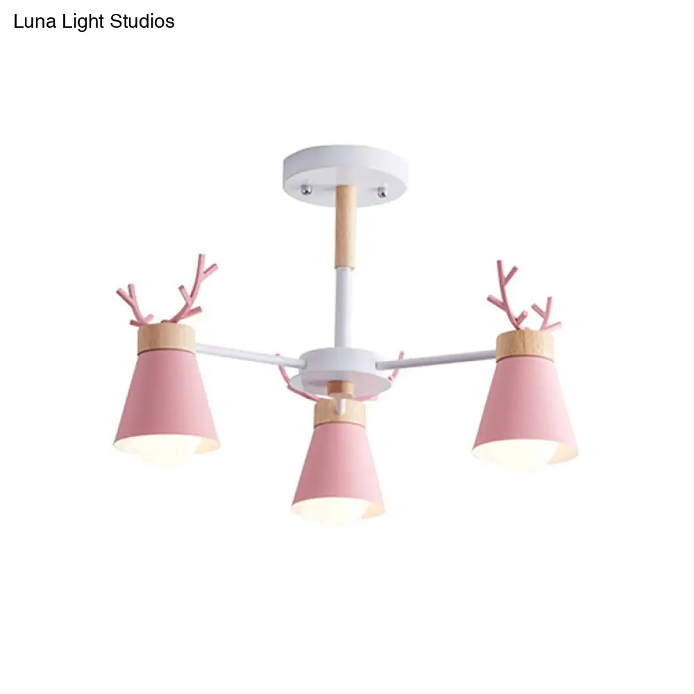 Modern Iron Deer Horn Kids Pendant Chandelier - Stylish Room Lighting Fixture