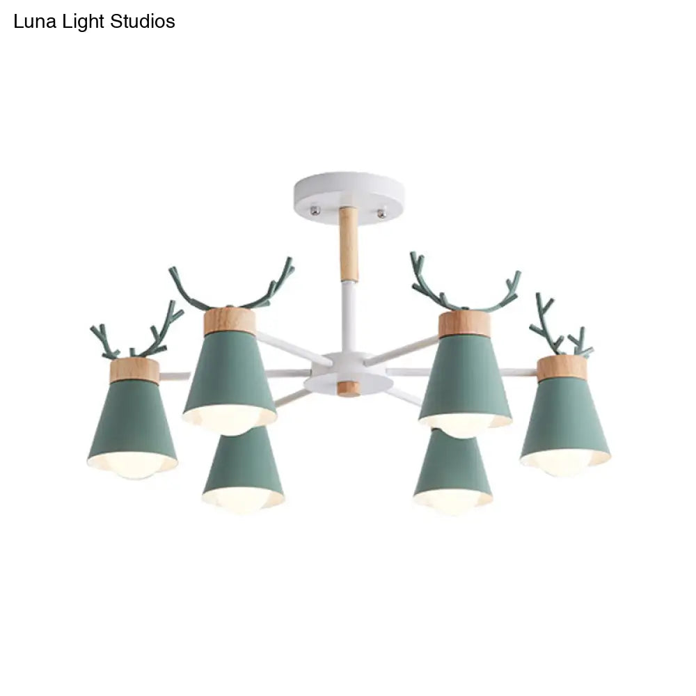 Modern Iron Deer Horn Kids Pendant Chandelier - Stylish Room Lighting Fixture