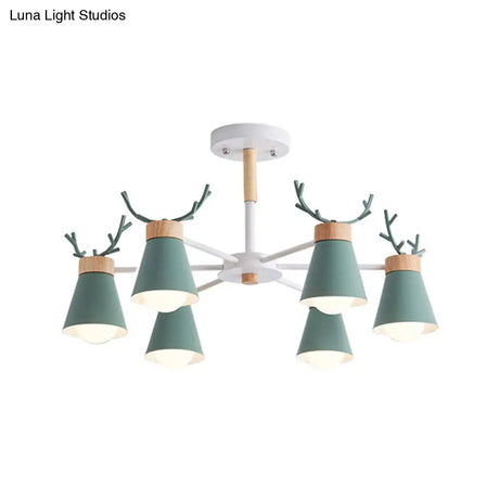 Modern Iron Deer Horn Kids Pendant Chandelier - Stylish Room Lighting Fixture