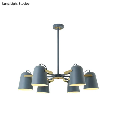 Modern Iron Pendant Chandelier With Bell Shade - Living Room Hanging Lighting Fashionable Design