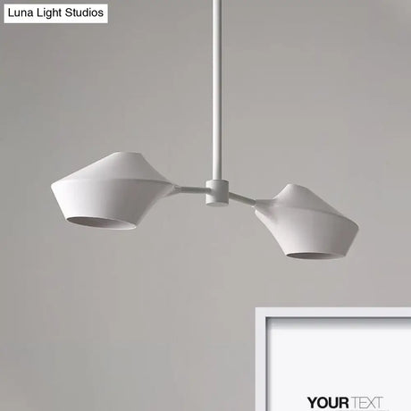 Modern Iron Shade Chandelier - Metal 2/3/4 Lights White/Black And Gold Dining Room Hanging Light