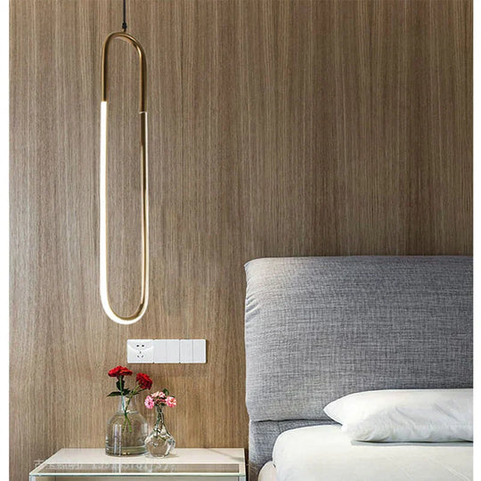 Modern Iron U Style Gold Pendant Lights Energy Saving Tube Lustre Luminaire Suspension Light