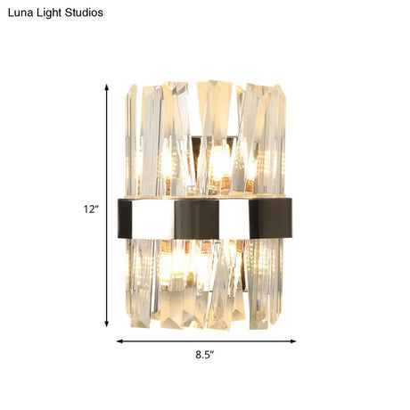 Modern K9 Crystal Sconce Wall Light For Bedroom - Clear Finish
