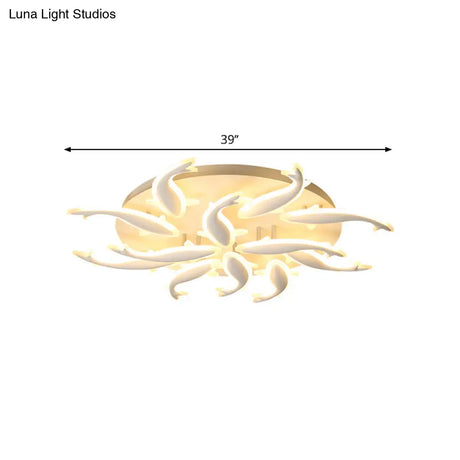 Modern Led Acrylic Fishes Flush Mount Light: Ceiling Fixture With 3/5/9 Lights In