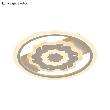 Modern Led Acrylic Floral Ceiling Mount Light Fixture - Warm/White For Bedroom
