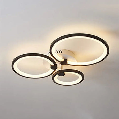 Modern Led Acrylic Flush Mount Ceiling Light For Bedroom 3 / Black White