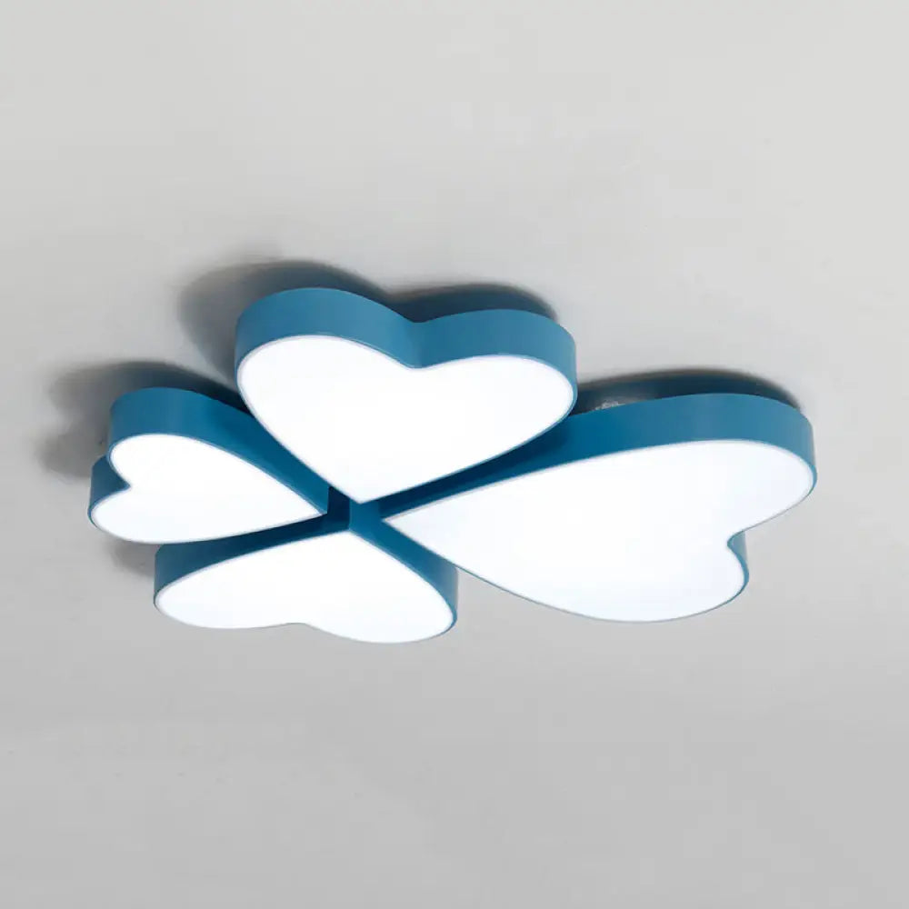 Modern Led Acrylic Flush Mount Ceiling Light For Living Room - Contemporary Lighting Blue / White