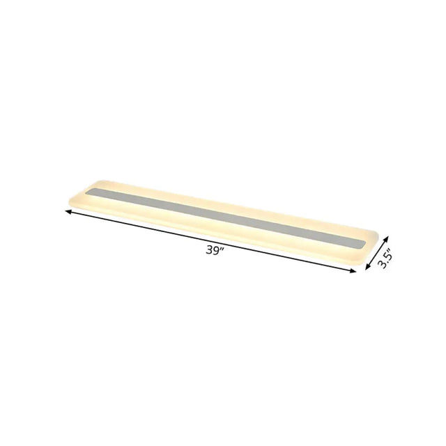 Modern Led Acrylic Flush Mount Light - 16/23.5/31.5 Wide White Ceiling Fixture With Warm/White