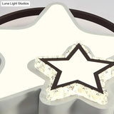 Modern Led Acrylic Star Flushmount Ceiling Light - White Flush Mount For Bedrooms