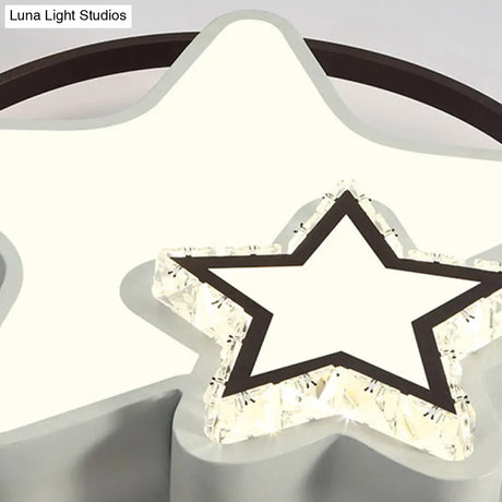 Modern Led Acrylic Star Flushmount Ceiling Light - White Flush Mount For Bedrooms